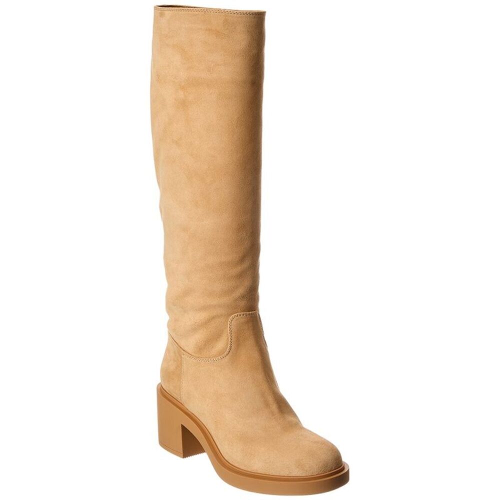 Gianvito Rossi Hynde 45 Suede Knee-High Boot, Brown
